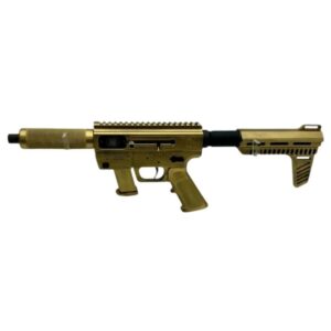 Just Right Carbine 45th/47th Trump Edition Pistol 9mm Luger 15rd Magazine(1) 6.5" Barrel Blade Brace Gold Cerakote