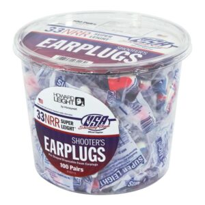 Howard Leight Shooter's Earplugs 33NRR Red White Blue 100 Pairs