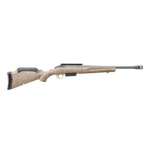 Ruger American Gen II Ranch Left Handed Rifle 450 Bushmaster 3rd Magazine 16.1" Threaded Barrel FDE Splatter Stock